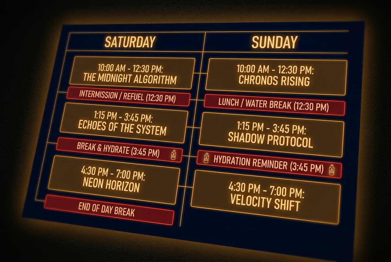 Marathon schedule — original data graphic